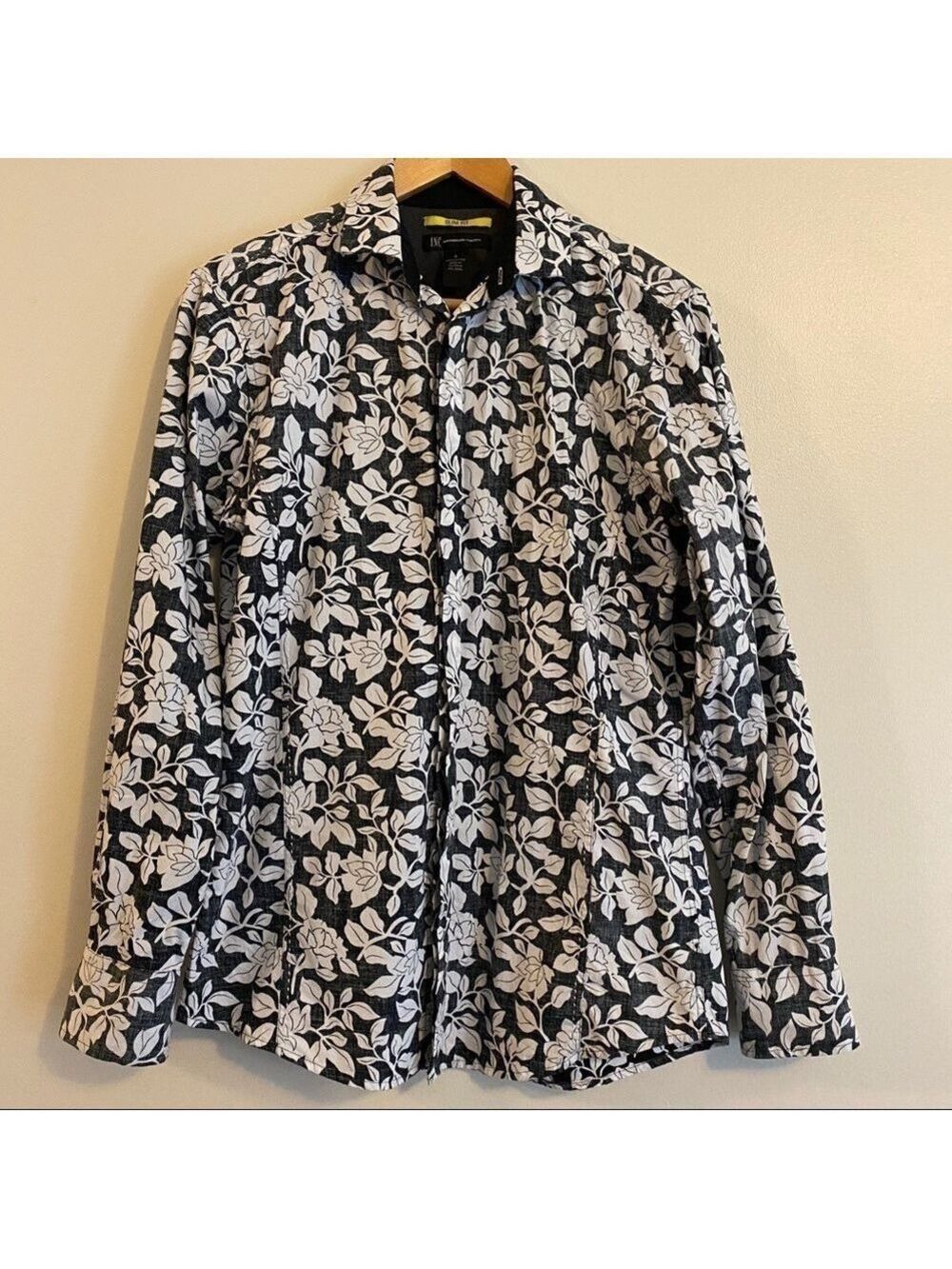 INC Floral B&W Button Down Men’s Dress Shirt